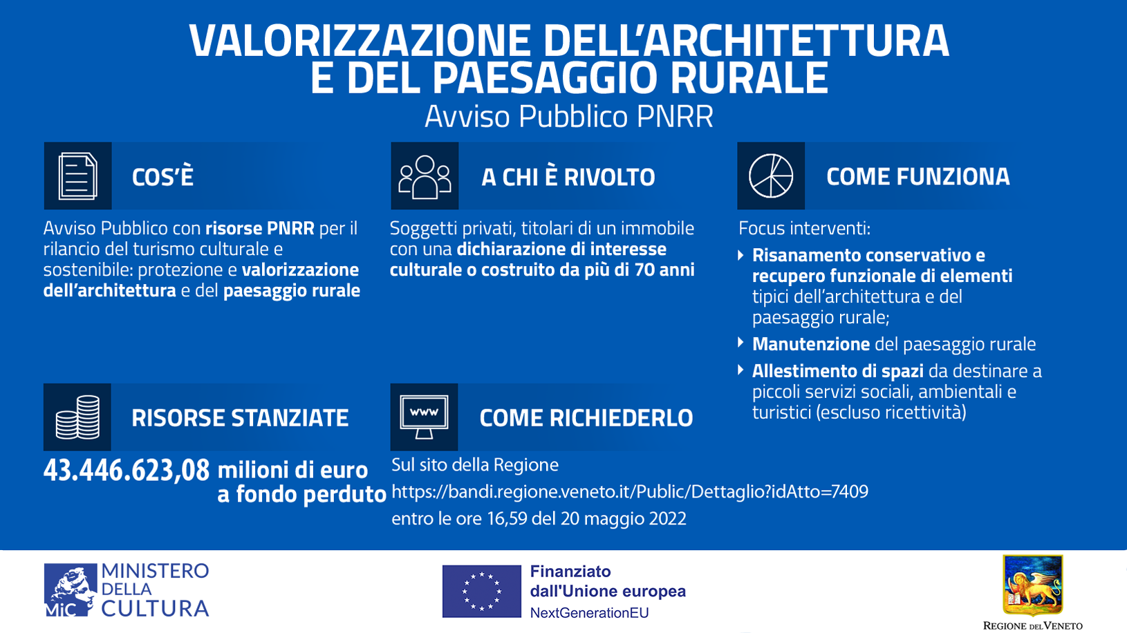 Bando PNRR - Valorizzazione dell'architettura e del paesaggio rurale