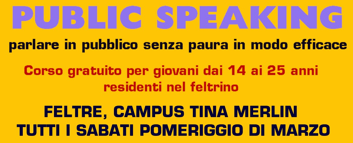 Corso di Public Speaking per ragazzi 14-25 anni